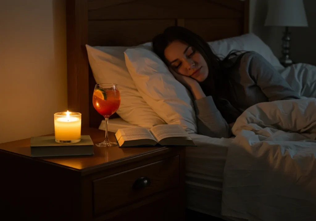 sleepy girl mocktail served at bedtime