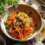 Retinol carrot salad in a rustic bowl