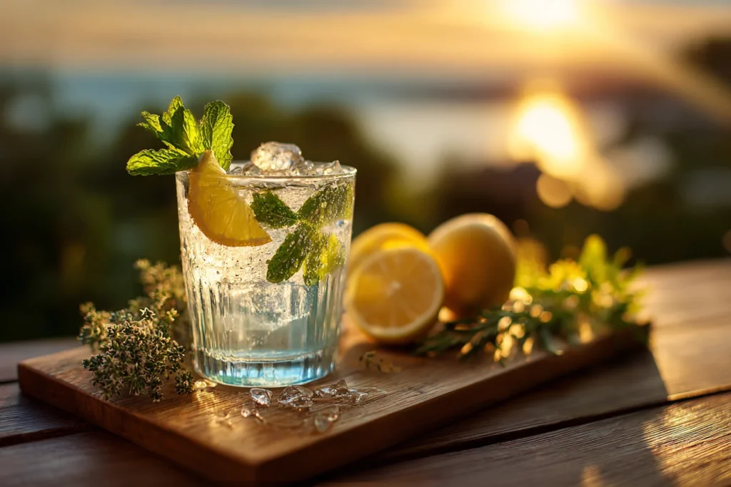 ice water hack with lemon and mint