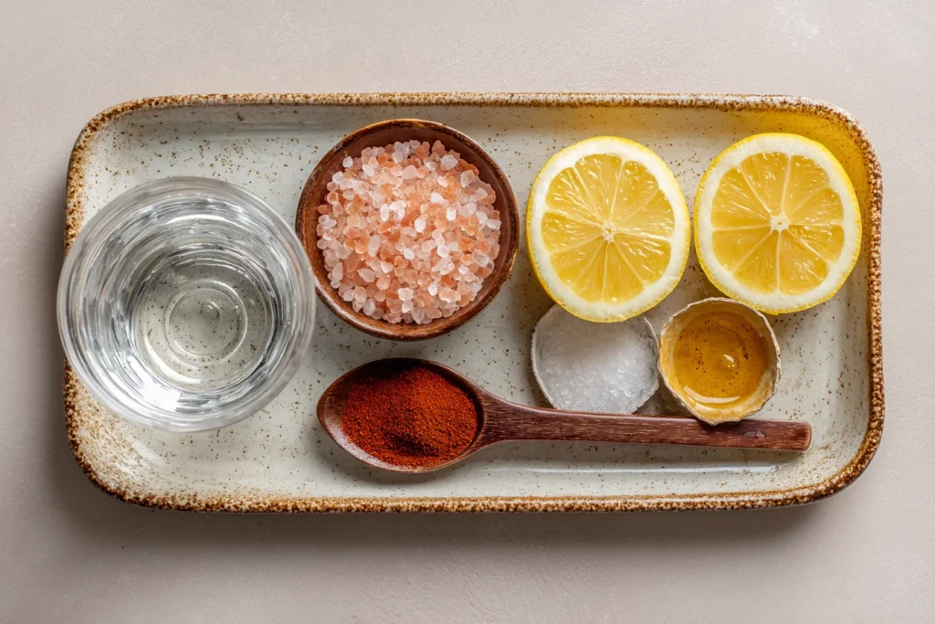 pink salt trick ingredients lemon cayenne honey