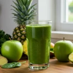 detox island green smoothie sugar free with kale and pineapple