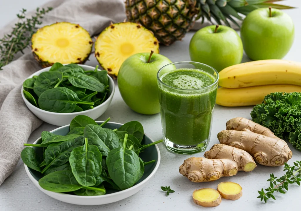 ingredients for sugar-free detox island green smoothie