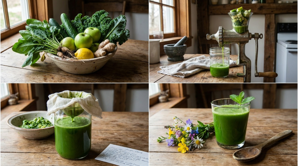 detox green juice Steps