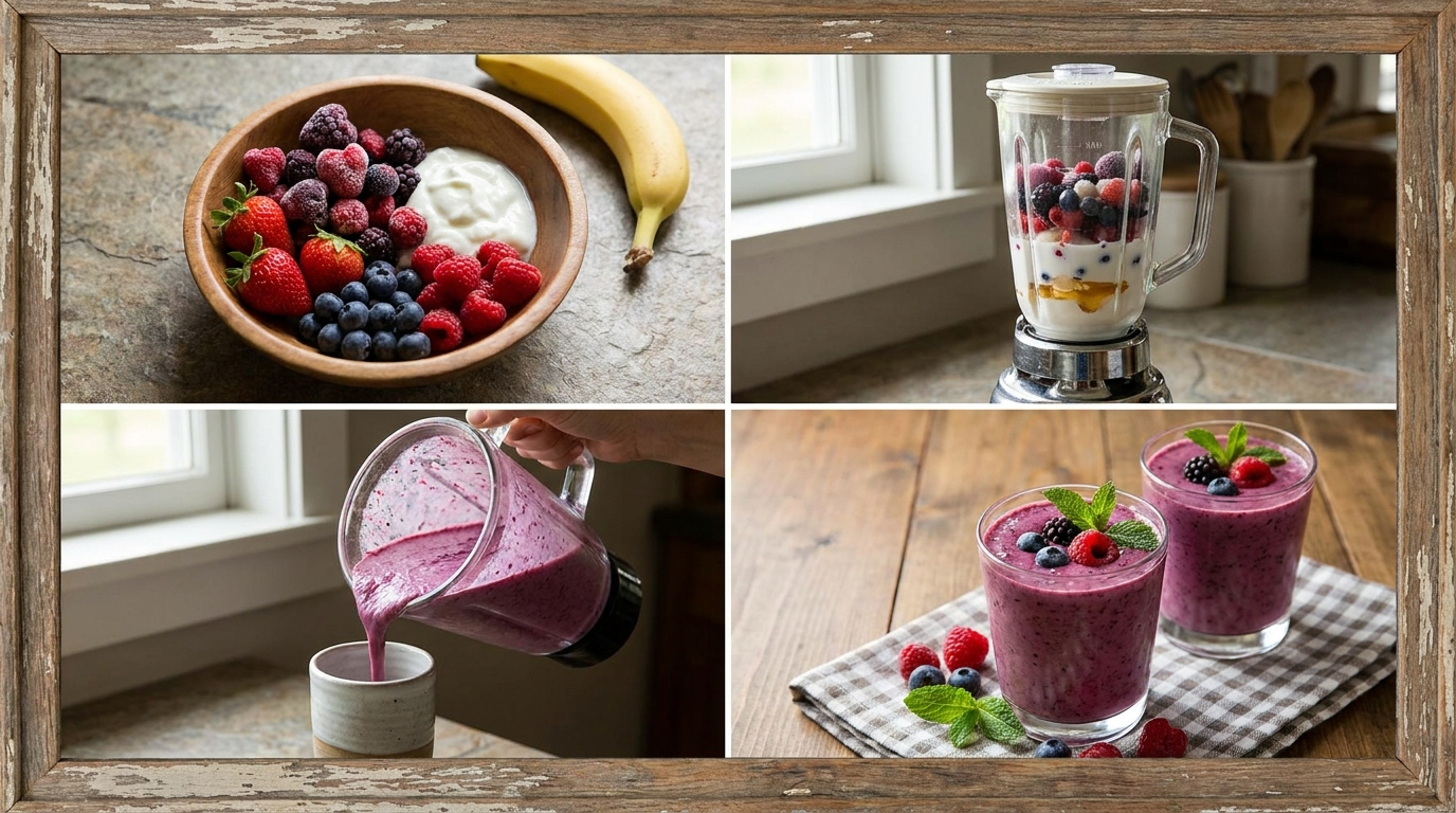 berry smoothie preparation steps