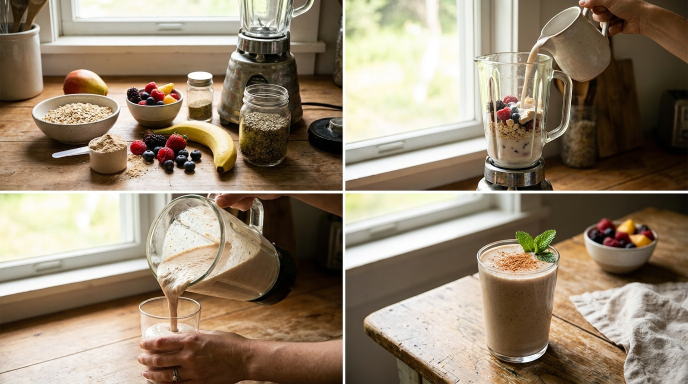 berry smoothie preparation steps