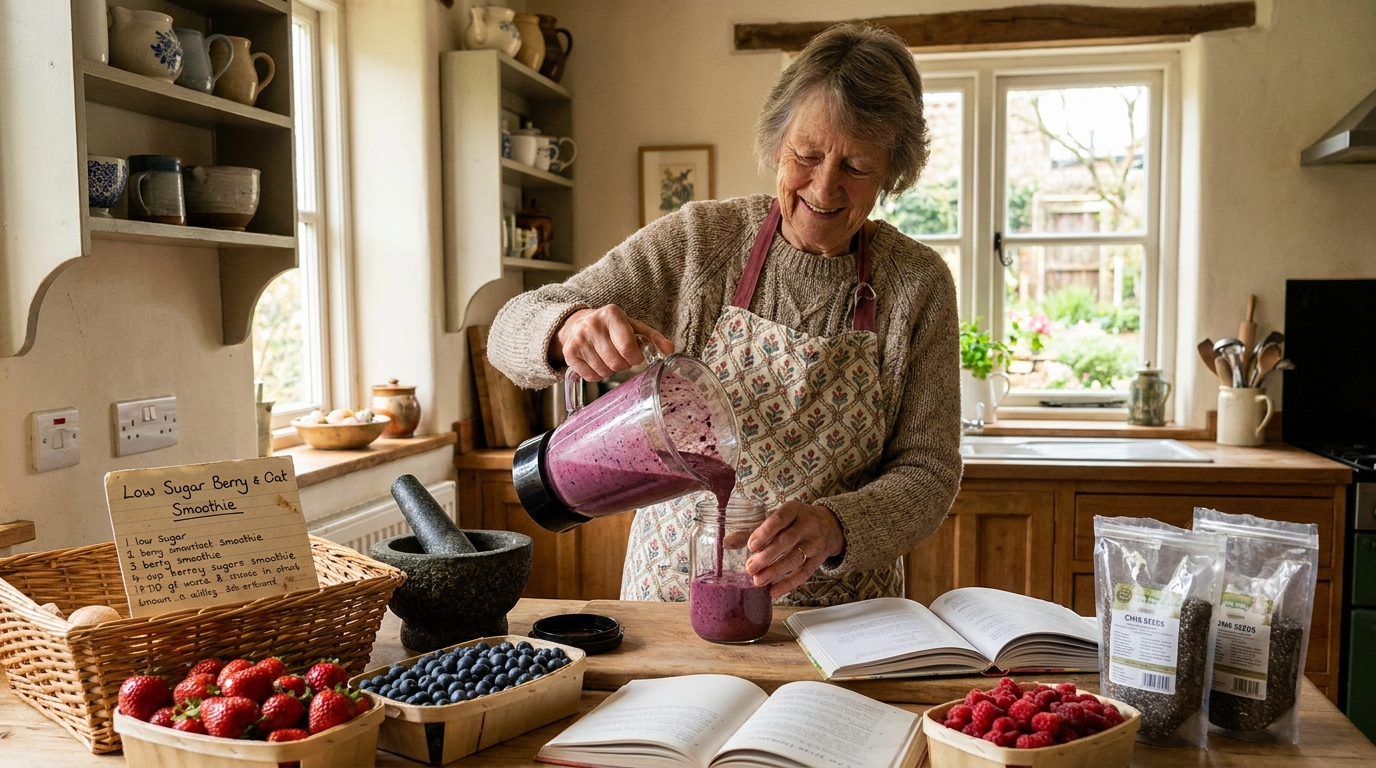 grandma preparing smoothie