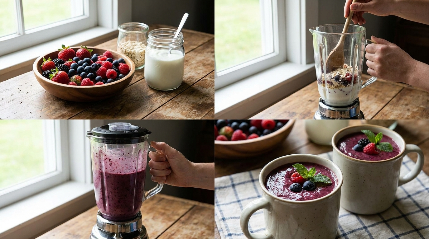 berry smoothie preparation steps