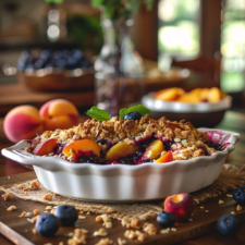 Easy Peach Blueberry Crisp