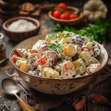 Creamy Red White and Blue Potato Salad
